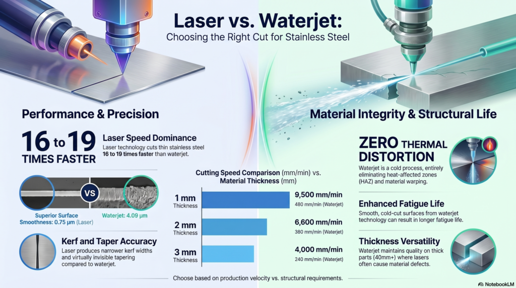 Laser Cutting vs. Waterjet Cutting: The Main Difference